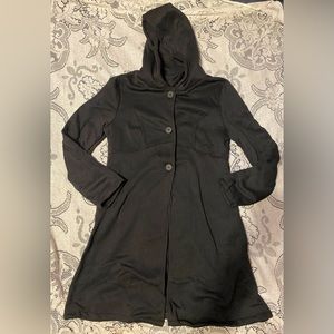 Black Fleece 3 front button jacket with hoodie.  X-Large